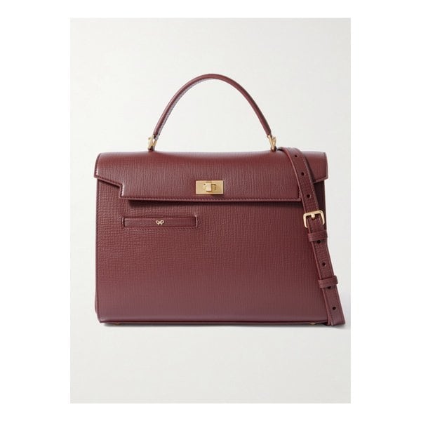 모티머 텍스처 가죽 숄더 백 버건디 46376663162892966