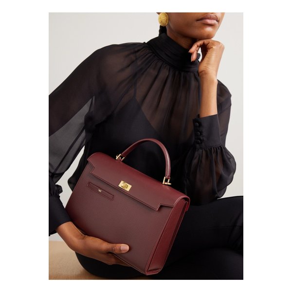 모티머 텍스처 가죽 숄더 백 버건디 46376663162892966