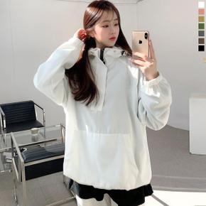 남녀공용 터치라떼 아노락 오버핏 후드 반집업 바람막이 긴소매  7color _P301469189