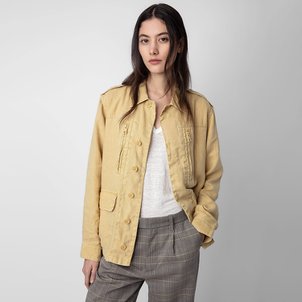 쟈딕앤볼테르 야상 린넨 재킷 Kid Peace and Love Linen Jacket ZE4SFCTJA103Z24