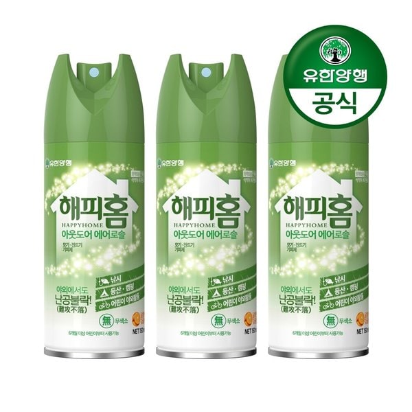 해피홈 아웃도어 모기/진드기 기피제 150ml 3개
