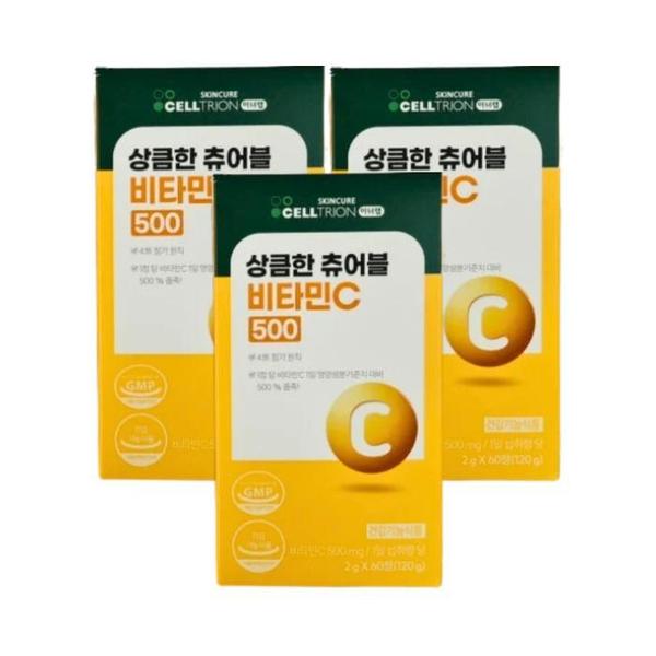 확대된 대표 셀트리온 이너랩 상큼한 츄어블 비타민C 500 60정 x3개(1)