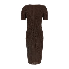 [해외배송] 이세이미야케 플리츠플리즈 브라운 플리츠 스트레이트 실루엣 원피스 PP56JH135 45