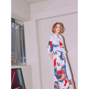 [와이제이] SIDE WRAP LONG OP PRINT