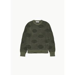 크리스타세야 26SS Ribbed Polka Dots Washi Paper Sweater, Black / Khaki Polka Dots