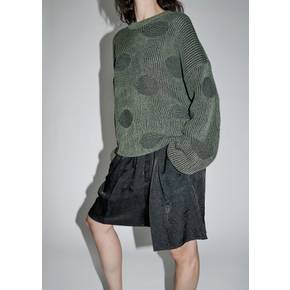 크리스타세야 26SS Ribbed Polka Dots Washi Paper Sweater, Black / Khaki Polka Dots