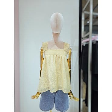 르샵 스모킹 쉬폰 민소매 블라우스(L2F25WBL130)