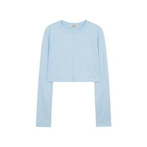 String Cropped T-shirt in Blue VW3SE255-22