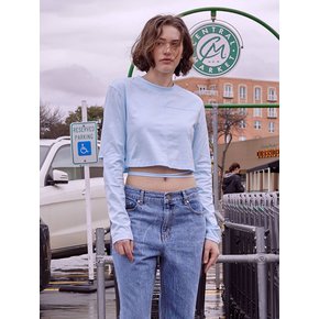 String Cropped T-shirt in Blue VW3SE255-22