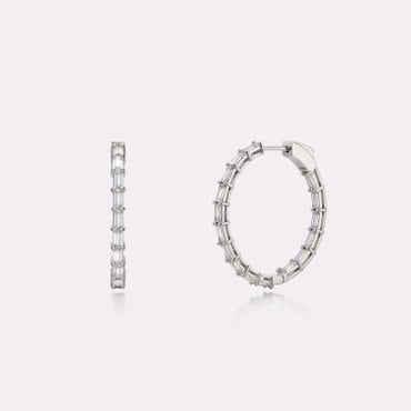 디아모모 Baguette Hoop Earrings GJRB113EWW000