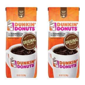 [해외직구]던킨도넛 오리지널 미디엄 그라운드 커피 340g 2팩/ Dunkin Donuts Original Blend Medium 12oz