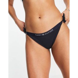 이스퀘어 3865013 Tommy Hilfiger logo side tie cheeky bikini bottom in navy blue