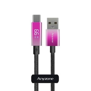 상도아이앤티 애니존 Aurora 핑크 LCD 디스플레이 66W USB-A to C 초고속 충전 케이블