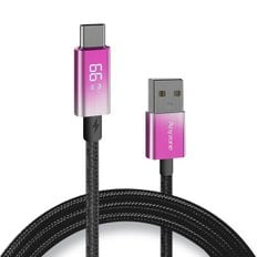 상도아이앤티 애니존 Aurora 핑크 LCD 디스플레이 66W USB-A to C 초고속 충전 케이블