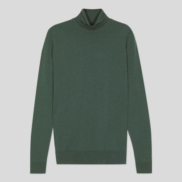 존스메들리 스웨터 CHERWELL PULLOVER ROLL NECK LS HIGHLAND GREEN