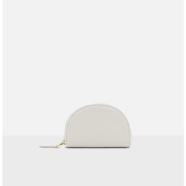 로서울 Half moon card zip wallet Ivory