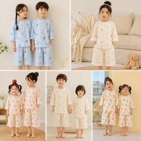 26년 SS 신상 공용) [쿄니] 뱀부 라운지세트 (7부)유아/키즈 2종택 1 MKG2UI3001,3301