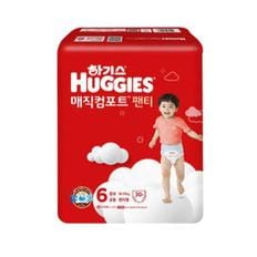 하기스 2023 New 매직컴포트 팬티기저귀 6단계 남여공용 점보형 30p