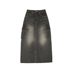 [SKIRT] Lisa Cargo Long Denim Skirt