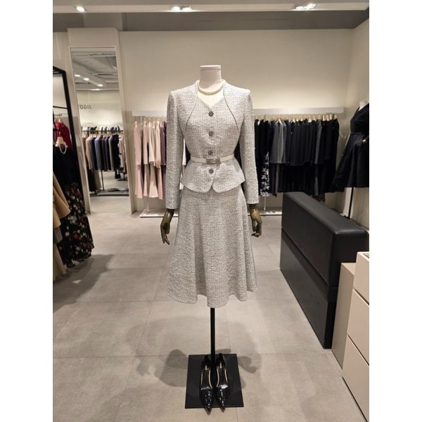 [파주점] 세트 글리터 페플럼 자켓 + 플레어 스커트 JR3A0JK051,JR3A0SK051