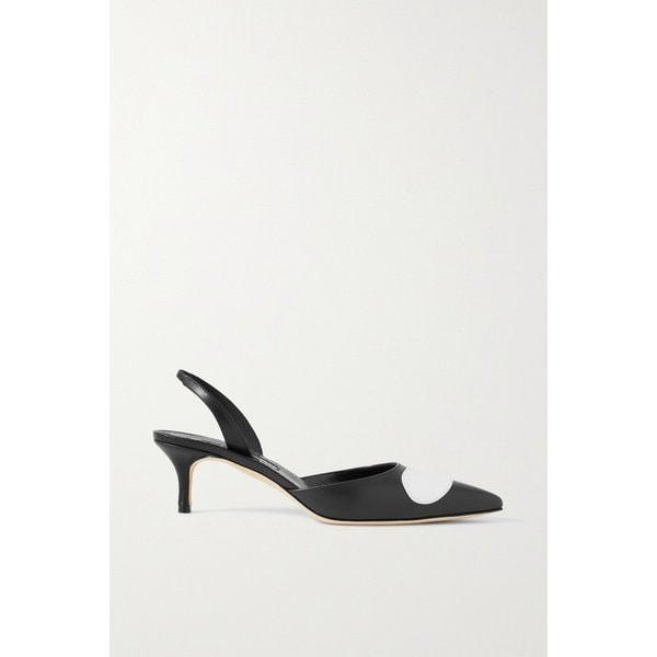 스쿠슬리 50 투톤 가죽 슬링백 펌프스 43769801095498226