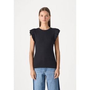 4762814 GAP RIBBED RUFFLE - Top true black