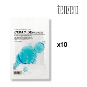 텐제로 솔루션 밸런싱 세라마이드 시트 마스크 25ml x 10매 k한국뷰티 깨끗 맑은 스킨케어