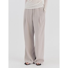 Basic Pintuck Banding Wide Slacks - Cream