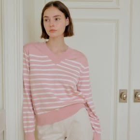 LINE STRIPE KNIT_PINK