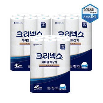  크리넥스 에어셀 물에 잘 녹는 화장지 피톤치드향 45m 24롤 x 3팩 45090