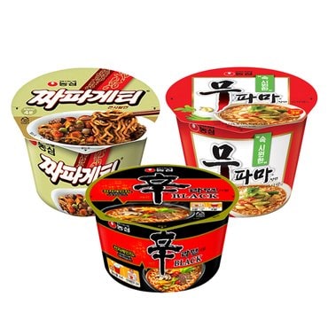  농심 큰컵 12컵 (무파마4컵+짜파게티4컵+신라면블랙4컵)