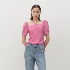 (택가:79,000원)로즈 퍼프 셔링 블라우스(BL-4236)