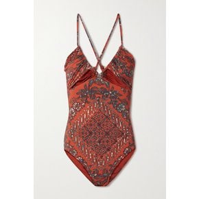 Akami Cutout Printed Swimsuit 레드 42247633207906463