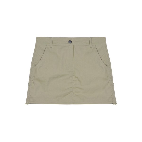 NICOLE SHIRRING MINI SKIRT_BEIGE