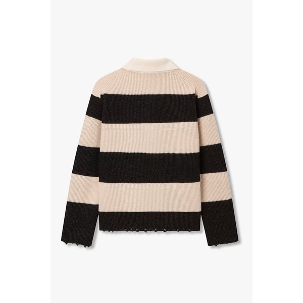 캐시미어 울 블렌드 스트라이프 카라 풀오버 7115450Y01104