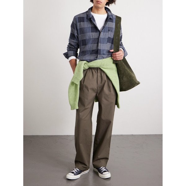 체크 코튼 블렌드 패치 셔츠 46376663162945686