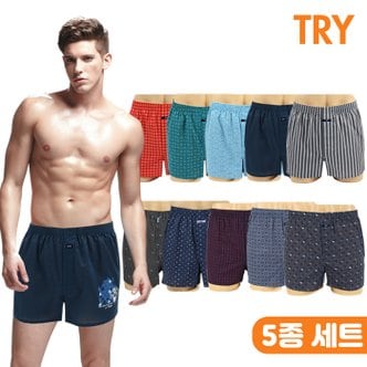 TRY 트라이 쾌적한 프리미엄 트렁크 남성팬티 5종세트