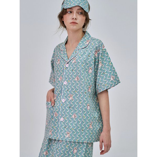 텐셀 모달 원더랜드 래빗 반팔 세트 여성 잠옷