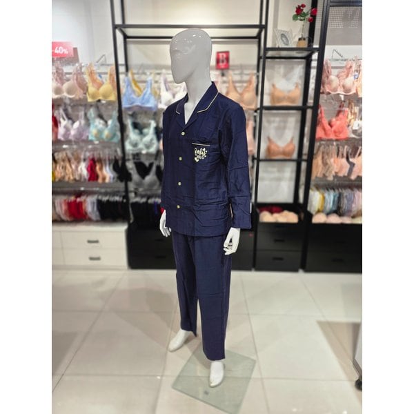 [시흥점] S 솔브 ) 솔브 트윌소재 솔리드 남성 파자마 세트 [SPA2103M-NB]