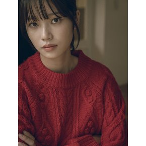 KN4241 Grandma cable round knit_Red