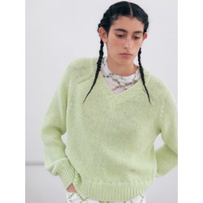 Pure V Neck Knit_Mint