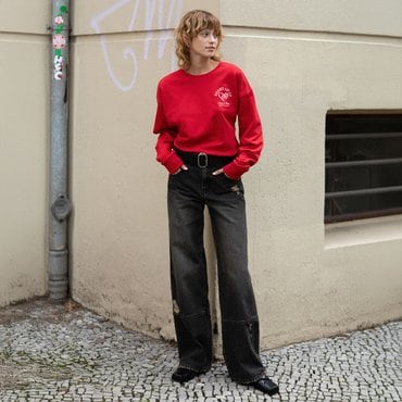 레이브 Vintage Washing Wide Denim Pants in Black VJ4AL383-10