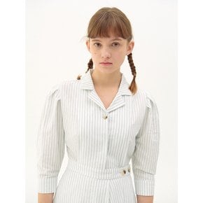 LMJ Button Wrap One-piece_striped white