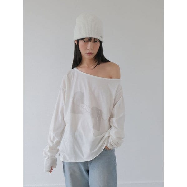 Twin One-Shoulder T-Shirt_IVORY