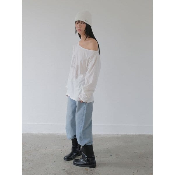 Twin One-Shoulder T-Shirt_IVORY