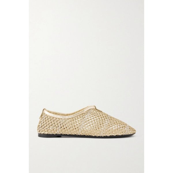 플로티 가죽 트리밍 메탈릭 메쉬 로퍼 46376663162893156