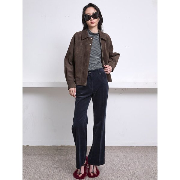 Signature Faux Leather Zipup Jacket  Brown (KE593ZM04D)