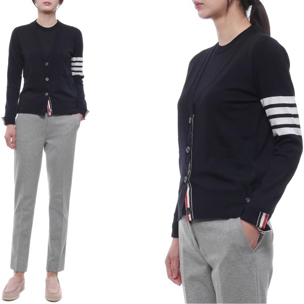 [부산점] 26SS 여성 사선 스트라이프 울 가디건 (FKC334A Y1014 415 26S)