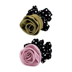 HPP030 Rose Dot Hair Scrunchie