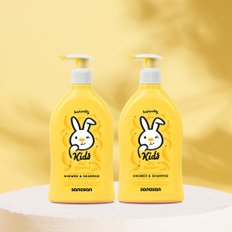 키즈 샤워앤샴푸 바나나 400ml x 2개입 초등학생 어린이 샴푸 주니어 바디워시